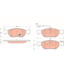 Trw GDB1290 Ön Fren Balatası Fıat Brava-Bravo 95>02 Marea 96>02 Punto 00> Fişli 77362090-9949048-77362186