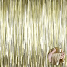 Skygo Mat Altın Püsküllü Kapı Perdesi - Parti, Bekarlığa Veda, Doğum Günü 1x2 m