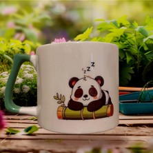 Game Fruy Dalda Uyuyan Panda Çift Taraf Baskılı Kupa- Seramik Çay, Kahve Hediyelik Bardağı