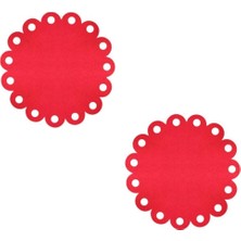 Empressco Kırmızı Keçe Yılbaşı Süsleri Bardak Altlığı Seti, 6'lı Paket