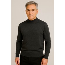 Mutlu City Erkek Orta Kalınlıkta  Pamuk Yumuşak Dokulu Yarım Boğazlı Balıkçı Yaka Kazak 6260