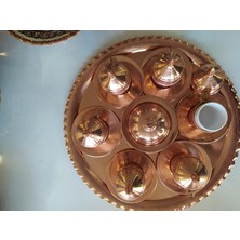 Karaca Bakır Işlemeli Bakır Fincan Takımı- 6'lı Fincan Takımı