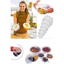 Storemax Tazeliği Koruyan Elastik Silikon Streç Kapak Esnek Silikon Strech Saklama Kabı Kapakları 6'lı