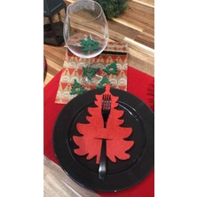 Empressco 6'lı Keçe Yılbaşı Ağacı Kırmızı ve Yeşil Süsler, Sunum ve Dekorasyon Takımı