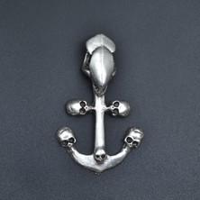 Alooya Kuru Kafa Deniz Çapa Gümüş Kaplama Kolye Ucu