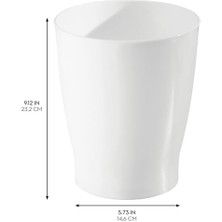 Storemax Banyo, Yatak Odası, Ev Ofis, Yurt Için Kompakt Yuvarlak Plastik Çöp Kovası, 19,6 cm x 19,6 cm x 23,1 Cm, Koleksiyonu, Beyaz