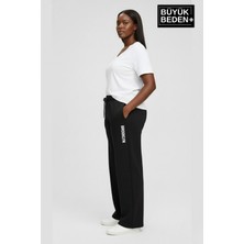 Superlife Kadın Büyük Beden Brooklyn Baskılı Rahat Kesim Lastikli Bel Paça Reçme Eşofman Altı SPR26EAK952-2