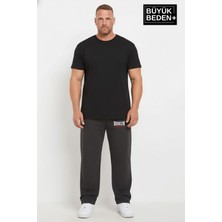 Superlife Erkek Büyük Beden Brooklyn 1970 Baskılı Lastikli Bel Paça Reçme Eşofman Altı SPR26EA952-3