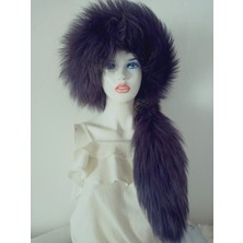 Hoaryage Unisex Takılabilir Kuyruklu Kurt Kıpçak Börk Kalpak Şapka Vizon Şapka