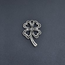 Alooya Şanslı Dört Yapraklı Yonca Gümüş Kaplama Kolye Ucu