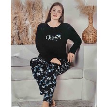 Guava Battal Beden Uzun Kollu Pijama Takımı  4522
