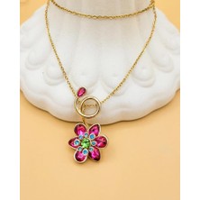 Nevoka Swr Pembe Zirkon Taşlı Marka Model Çiçek Kolye