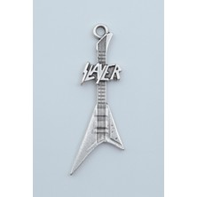 Alooya Slayer Elektro Gitar Gümüş Kaplama Kolye Ucu