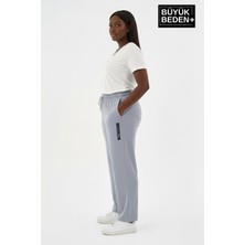 Superlife Kadın Büyük Beden Brooklyn Baskılı Rahat Kesim Lastikli Bel Paça Reçme Eşofman Altı SPR26EAK952-2