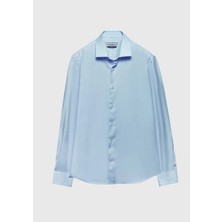 Ramsey Koyu Mavi Regular Fit Dokuma Klasik %100 Pamuk Gömlek