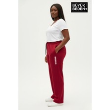 Superlife Kadın Büyük Beden Brooklyn Baskılı Rahat Kesim Lastikli Bel Paça Reçme Eşofman Altı SPR26EAK952-2