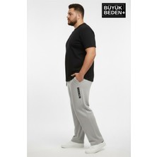 Superlife Erkek Büyük Beden Brooklyn Baskılı Rahat Kesim Lastikli Bel Paça Reçme Eşofman Altı SPR26EA952-2