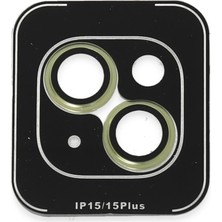 Fantastik Store iPhone 15 Pvd Metal Kamera Lens - SARI-(5796)