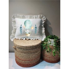 Moda Lime Isme Özel Baskılı Fırfırlı Bebek Dolgulu Yastık Hediyelik (Takı Yastığı Olarakta Kullanılabilir)