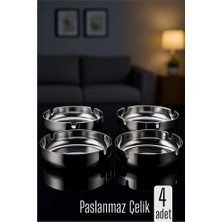 Tp Bfs Paslanmaz Yuvarlak Küllük - Metal Kül Tablası - Masaüstü Küllük 4 Lü