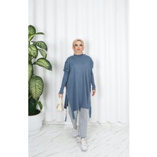 Nisum Moda Düğme Detaylı Merserize Tunik