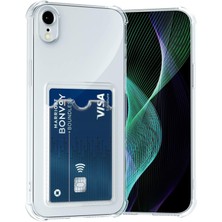 Teknomoda Apple iPhone Xr Kılıf Kartlıklı Anti Şok Korumalı Şeffaf Silikon Şeffaf Açık