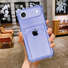 Teknomoda Apple iPhone 17 Air Kılıf Kartlıklı Anti Şok Korumalı Şeffaf Silikon Lila
