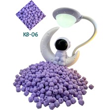 Heraldis Lila Mat Kristal Akrilik Boncuk - Kb-06 - 80 Adet Delikli Hobi Boncuğu - Takı Yapım Hobi Boncuğu