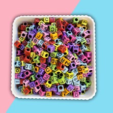 Heraldis Harf Boncuk Küp Şekilli Soft Renkli Takı Yapım Boncuğu - MCHS21-3 (25 Gram)