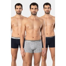 Cacharel Erkek Desenli Likralı Boxer 3'lü Paket 1339/LACIVERT 3