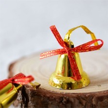 Empressco Kırmızı Kurdeleli Mini Çam Ağacı Çan Süs 12'li Set