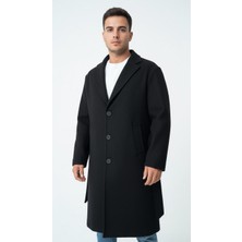 Plus Scorpion Erkek Kaşe Uzun Palto – Kışlık, Kuşaklı, Şık Modern Tasarım