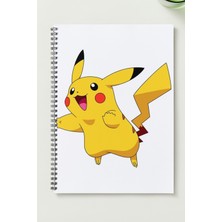 Black-One Pikachu A5 Metal Spiralli Çizgisiz Sert Kapak Pikachu defter