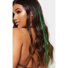 Prodiva Simli Parıltılı Saç Kaynakları, Haır Tınsel, 30 Adet , Yeşil