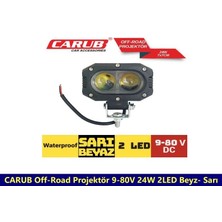Universal Carub Off-Road Projektör 9-80V 24W 2led Beyz- Sarı