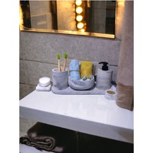 Trust Stone 6 Lı Mermer Desen Beton Banyo Seti