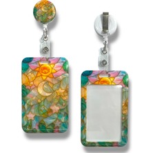 Yaka Kartlığı Yoyolu Kartlık Koruyucu Çekmeli Kart Tutucu Kartlık Parlak Ay Güneş Cam