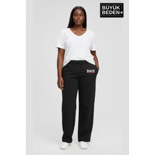 Superlife Kadın Büyük Beden Brooklyn 1970 Baskılı  Lastikli Bel Paça Reçme Eşofman Altı SPR26EAK952-3