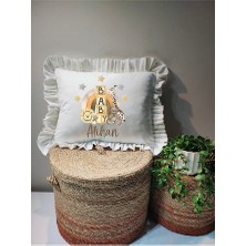 Moda Lime Isme Özel Baskılı Fırfırlı Bebek Dolgulu Yastık Hediyelik (Takı Yastığı Olarakta Kullanılabilir)