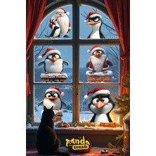 Empressco Renkli Yılbaşı Penguenler ve Arkadaşları Komik Sticker Seti, Eğlenceli ve Sevimli Tasarımlar