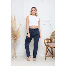 Kazax Kadife Pijama Altı Lacivert Q7013