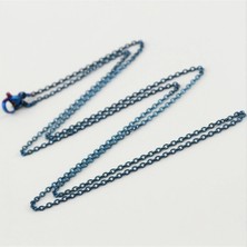 Marsilyan Ters Düz Çelik Zincirli Kolye 50 cm