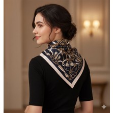 Mavi Masal Elit Zincir Desenli Fular