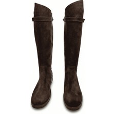 Anora Hakiki Deri Kadın Çizme 25IZLFK301 Acı Kahve Süet 38