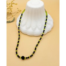 Nevoka Yeşil Siyah Geometrik Boncuklu Kolye