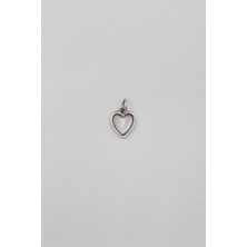 Alooya Minimalist Kalp Kolye Ucu - Antik Gümüş Kaplama - Kadın Erkek