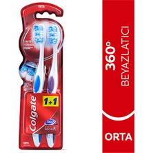 Colgate Diş Fırçası 360 Optik Beyaz Beyazlatıcı Orta 1+1 (3 Adet)