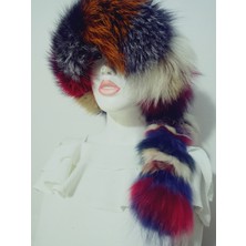 Hoaryage Unisex Tasarım Kuyruklu Kurt Kıpçak Börk Kalpak