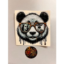 Ayı Kafası Sevimli Sticker 10X10CM Folyo Kaplama-Araba Motosiklet Kask Modifiye Aksesuar Ayıcık