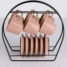 Heraldis Siyah Renk Metal Fincanlık ve Tabaklık Mutfak Tezgah Üstü Düzenleyici, Fincan Askılığı ve Tabak